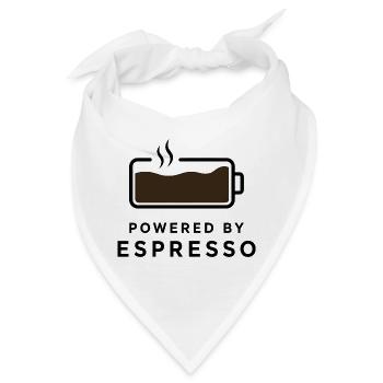 Powered by Espresso – Kaffeedesign für Kaffeeventilator - Bandana - Weiß - Vorne