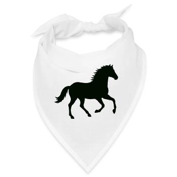 Pferdesilhouette im Galopp - Bandana - Weiß - Vorne