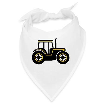 Schwarz-gelber Traktor-Icon-Aufkleber - Bandana - Weiß - Vorne