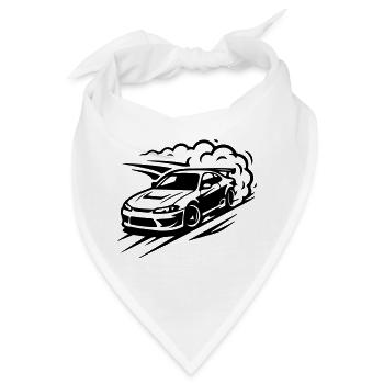 Auto Driften - Bandana - Weiß - Vorne