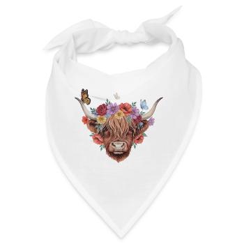 Blumenkranz Hochlandkuh - Bandana - Weiß - Vorne