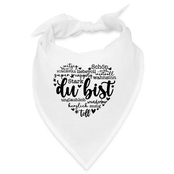 Du Bist Wundervoll Wortwolke Design - Bandana - Weiß - Vorne