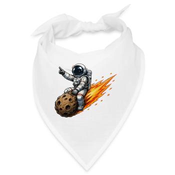 Astronaut trifft Meteor-Rakete - Bandana - Weiß - Vorne