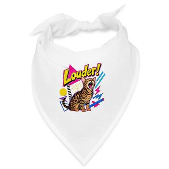 Schrille 90s Memphis Bengal Katze - Bandana - Weiß - Vorne