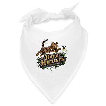8-Bit Pixel Art Bengal Katze Jagd - Bandana - Weiß - Vorne