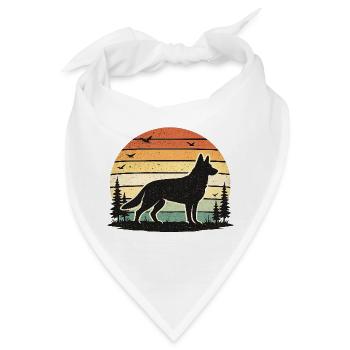 Wolfsruf im Retro-Sonnenuntergang - Bandana - Weiß - Vorne