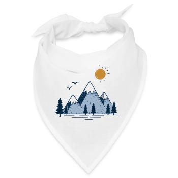 Berglandschaft mit Sonne und Tannen - Bandana - Weiß - Vorne