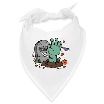 Zombie-Hand taucht aus dem Grab zu Halloween auf - Bandana - Weiß - Vorne