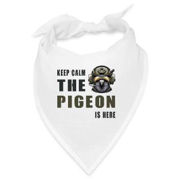 Keep Calm Die Taube Ist Hier - Bandana - Weiß - Vorne