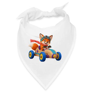 Fuchs Rennwagen Abenteuer - Bandana - Weiß - Vorne
