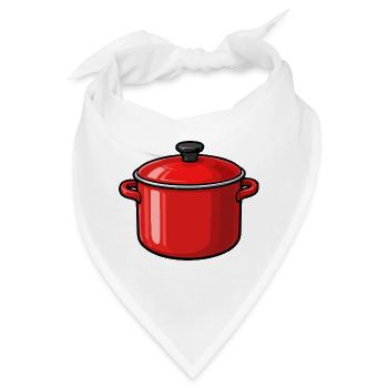 Roter Topf Cartoon Stil - Bandana - Weiß - Vorne