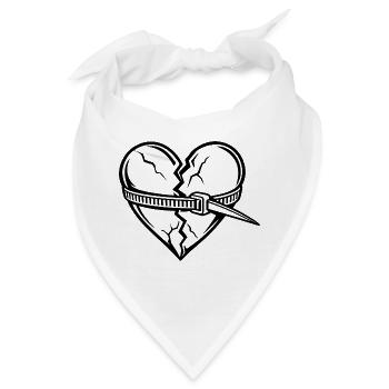 Gebrochenes Herz repariert - Bandana - Weiß - Vorne