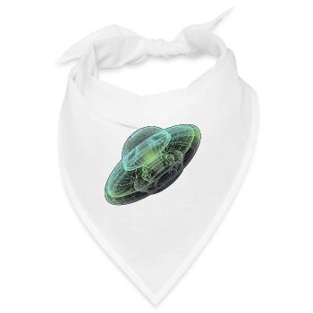 Röntgen Untertasse Ufo Aliens - Bandana - Weiß - Vorne