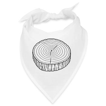 Baumscheibe Jahresringe – Holz Natur - Bandana - Weiß - Vorne