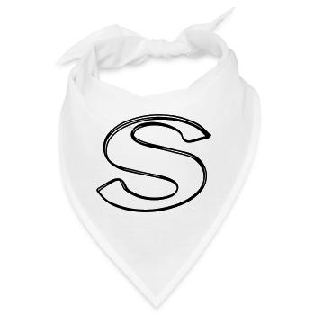 Kleinbuchstabe s handgezeichnet - Bandana - Weiß - Vorne