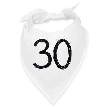 30 Geburtstag Nummer 30 Jahre Handgemacht T-Shirt - Bandana - Weiß - Vorne