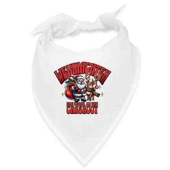 Weihnachtsausraster mit Weihnachtsmann & Rentier - Bandana - Weiß - Vorne