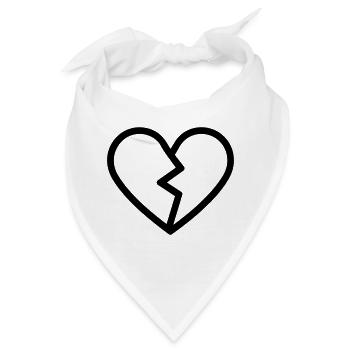 gebrochenes Herz - Bandana - Weiß - Vorne