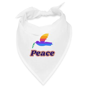 Friedenstaube Retro – Peace Taube 70er - Bandana - Weiß - Vorne