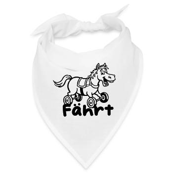 Fährt Pferd mit Rädern - Bandana - Weiß - Vorne