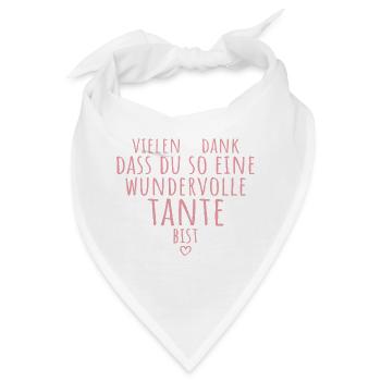 Beste Tante Herz Dankeschön Patentante Geschenk - Bandana - Weiß - Vorne