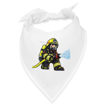 Kleiner Feuerwehrheld – Atemschutz Feuerwehr Kinde - Bandana - Weiß - Vorne