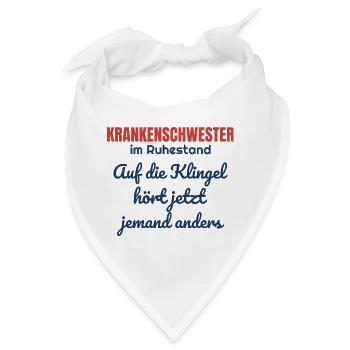Krankenschwester im Ruhestand – Patientenklingel - Bandana - Weiß - Vorne
