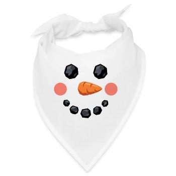 Lächelndes Schneemann Gesicht - Bandana - Weiß - Vorne