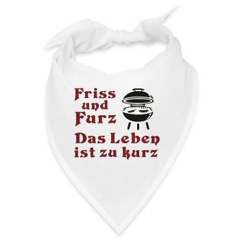 Grillen BBQ Grillfest Grillking Grillmeister - Bandana - Weiß - Vorne