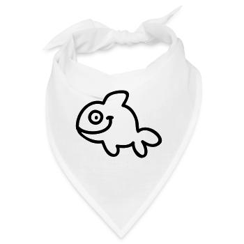 Fish - Fisch - Line - Bandana - Weiß - Vorne
