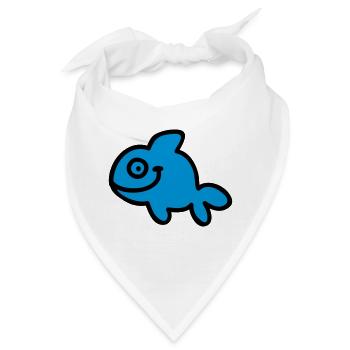Fish - Fisch - Bandana - Weiß - Vorne