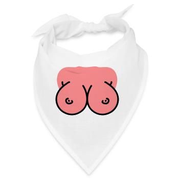 Brüste - Busen - Titten - Bandana - Weiß - Vorne