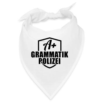 Grammatik Polizei - Bandana - Weiß - Vorne