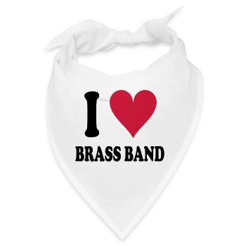 I love Brass Band - Bandana - Weiß - Vorne