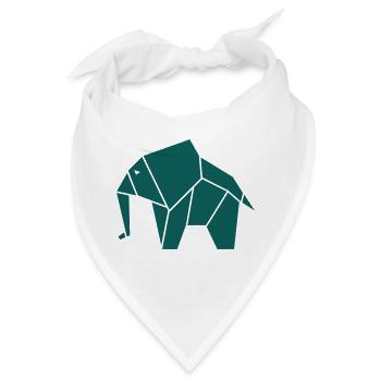 Elefant Origami - Bandana - Weiß - Vorne