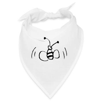 schwarze Biene - Bandana - Weiß - Vorne