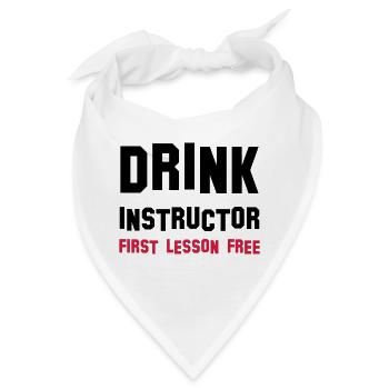 drink instructor - Bandana - Weiß - Vorne