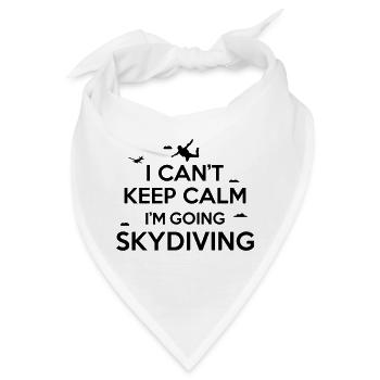 I can't keep calm I'm going skydiving - Bandana - Weiß - Vorne