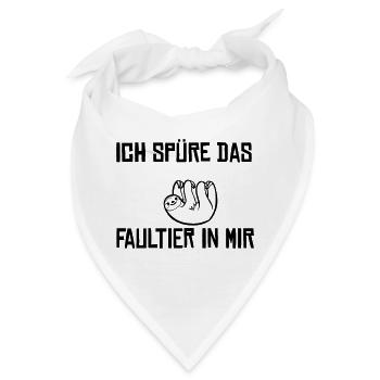 Ich spüre das Faultier - Bandana - Weiß - Vorne