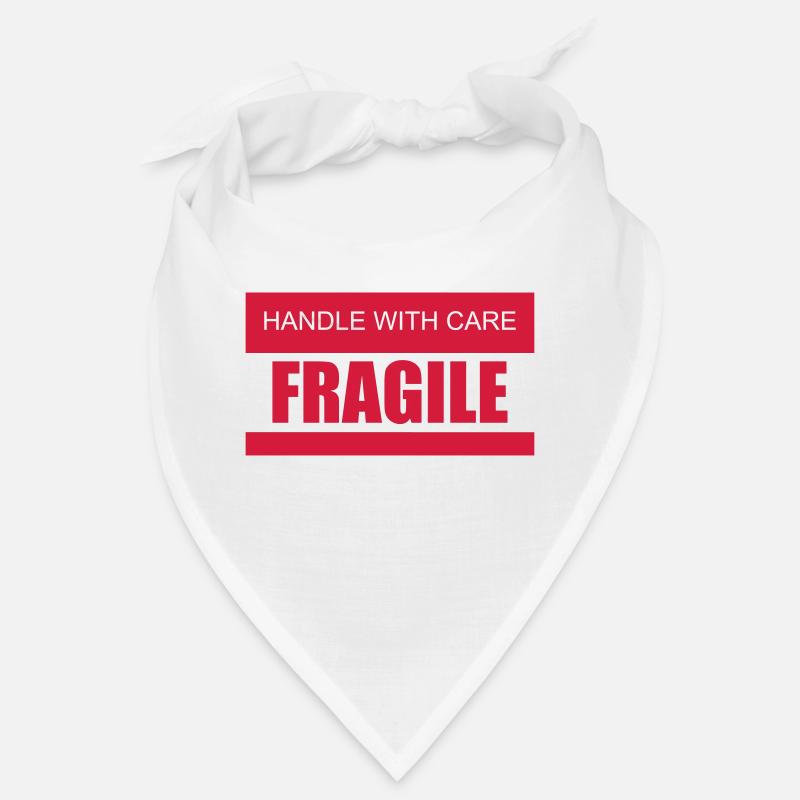 FRAGILE Handle with care 2c - Bandana - Weiß