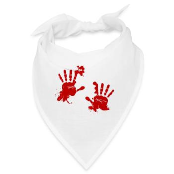 Blutige Hände - Bandana - Weiß - Vorne