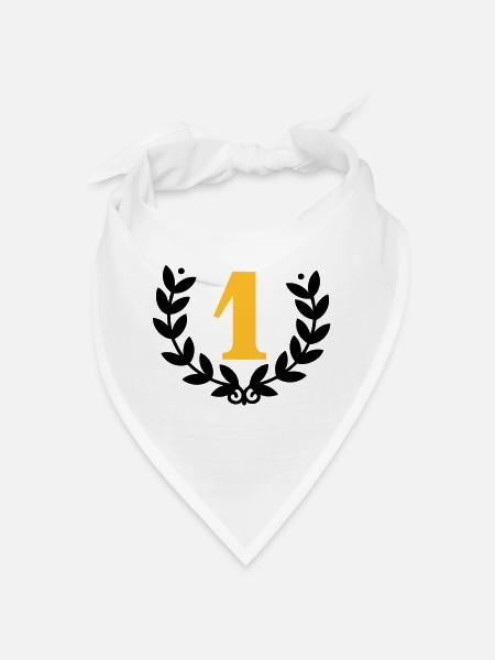 Lorbeerkranz dem Ersten / laurel for the 1st (2c) - Bandana - white - Front