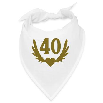 40 Anzahl Herzflügel - Bandana - Weiß - Vorne