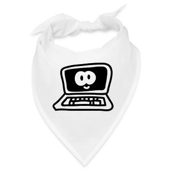 laptop - line - Bandana - Weiß - Vorne