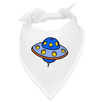 Alien fliegende Untertasse - Bandana - Weiß - Vorne