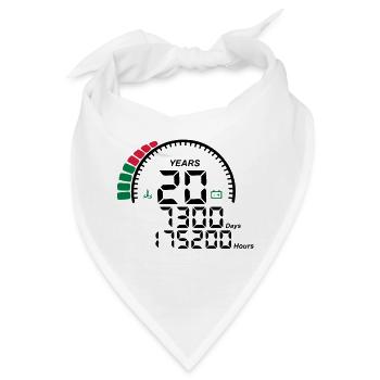 Jahre 20 Jahre Jubiläum Meter - Bandana - Weiß - Vorne