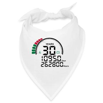 Jahre 30 Jahre Jubiläum Meter - Bandana - Weiß - Vorne