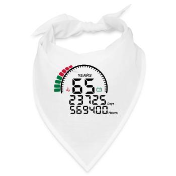 Jahre 65 Jahre Jubiläum Meter - Bandana - Weiß - Vorne