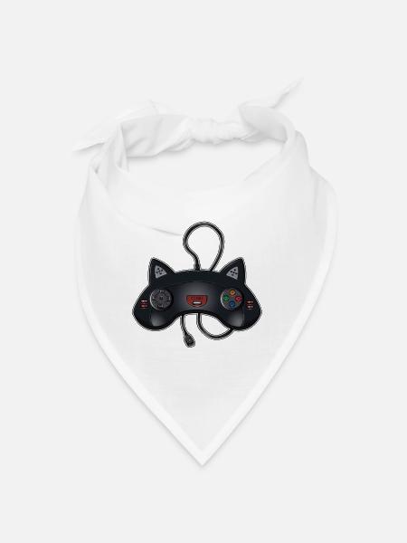 Katzen-Joystick - Bandana - Weiß - Vorne