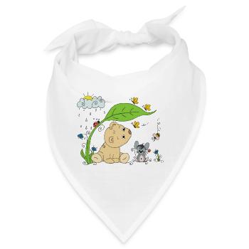 Bärchen im Regen - Bandana - Weiß - Vorne